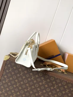 Alternative view of LV Totes Bags Calf Leather (White-Light Blue) 25X13X10CM E80202608071293
