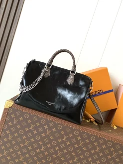 LV Totes Bags Calfskin Leather (Black-Brown) 30X21X17 CM F00202608071271