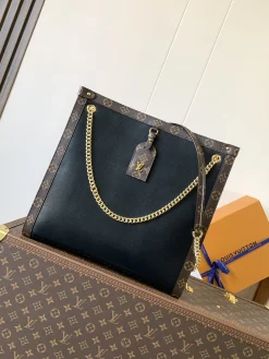 LV Totes Bags Calfskin Leather (Black-Brown) 36X10X37CM F80202608070817