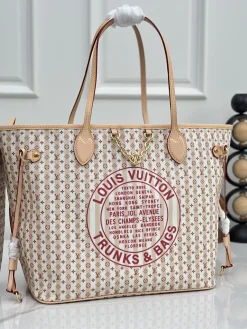 LV Totes Bags Canvas Calfskin (Beige-Red) 31X15X28CM E80202608070621