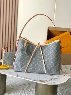 LV Totes Bags Canvas (Grey-Beige) 39X30X15CM I20202608071577