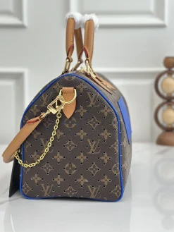Alternative view of LV Totes Bags Canvas Leather (Brown-Blue) 30X17X21CM F00202608070458