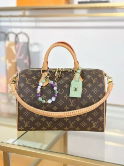 LV Totes Bags Canvas Leather (Brown-Tan) 30X21X17CM I00202608070254