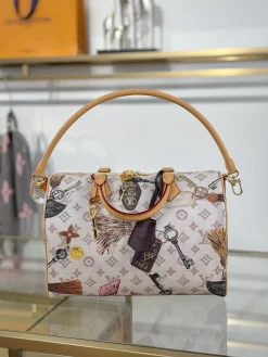Alternative view of LV Totes Bags Canvas Leather (Cream-Tan) 30X21X17CM I30202608070812