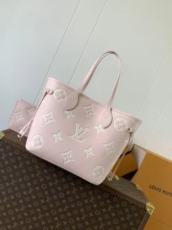 LV Totes Bags Canvas Leather (Pink-White) 32X29X17CM F80202608071275