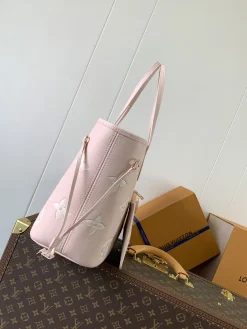 Alternative view of LV Totes Bags Canvas Leather (Pink-White) 32X29X17CM F80202608071275