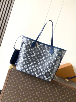 LV Totes Bags Coated Canvas (Navy-White) 31X28X14CM E80202608071210