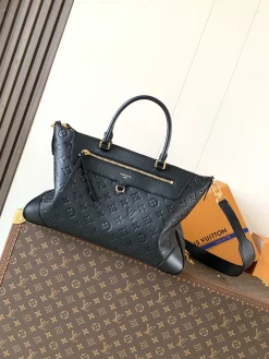 LV Totes Bags Cowhide Leather (Black-Gold) 40X26X15CM F80202608071291