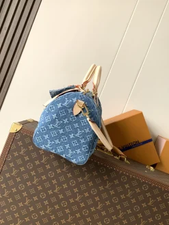 Alternative view of LV Totes Bags Denim (Blue-Beige) 30X21X17CM E60202608070930