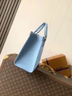 Alternative view of LV Totes Bags Embossed Calf Leather (Light Blue-White) 34X26X13CM F00202608070470