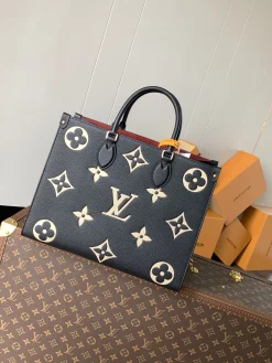 LV Totes Bags Empreinte Leather (Black-Beige) 35X27X14CM F50202608071985