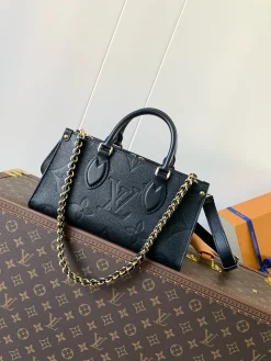 LV Totes Bags Empreinte Leather (Black-Gold) 25X13X10CM E80202608071298