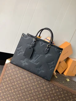 LV Totes Bags Empreinte Leather (Black-Gold) 35X27X14CM F50202608071982