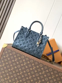 LV Totes Bags Empreinte Leather (Dark Green-Gold) 25X11X19CM E80202608071028
