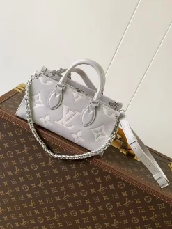 LV Totes Bags Empreinte Leather (Light Grey-Silver) 25X13X10CM E80202608071294