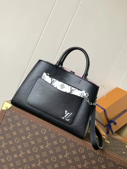 LV Totes Bags Epi Leather (Black-White) 30X21X13CM F80202608071228