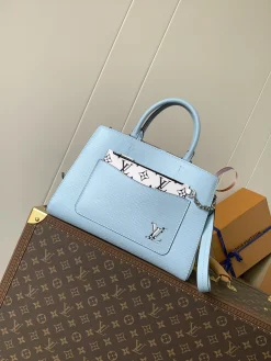 LV Totes Bags Epi Leather (Light Blue-White) 30X21X13CM F80202608071229