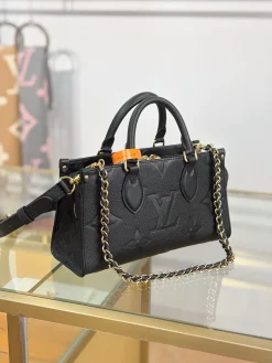 Alternative view of LV Totes Bags Leather (Black-Gold) 25X13X10CM I80202608070801