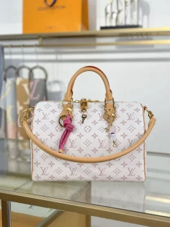 LV Totes Bags Leather (White-Beige) 30X21X17CM I00202608070252