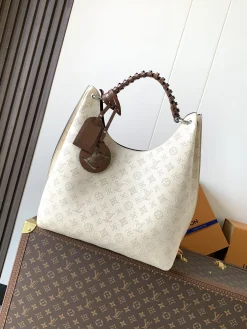 LV Totes Bags Mahina Leather (Cream-Brown) 40X17X35 CM H00202608071517