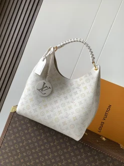 LV Totes Bags Mahina Leather (White-Gold) 40X17X35CM H00202608071512