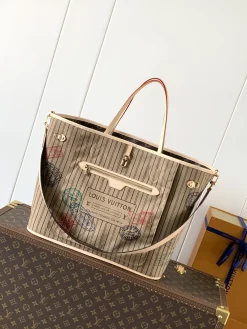 LV Totes Bags Monogram Canvas (Beige-Dark Brown) 32X19X39CM E50202608071659