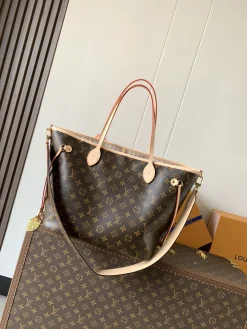 LV Totes Bags Monogram Canvas (Brown-Beige) 28X14X31 CM E00202608071661