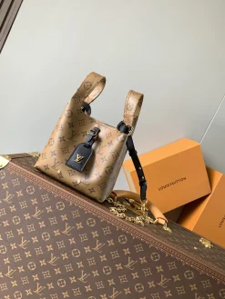 LV Totes Bags Monogram Canvas (Brown-Black-Gold) 17X17X7CM D20202608070133