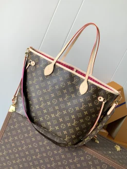 LV Totes Bags Monogram Canvas (Brown-Pink) 28X14X31 CM E00202608071663