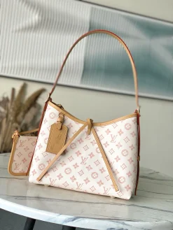 LV Totes Bags Monogram Canvas (Cream-Pink) 29X24X12CM D70202608072458