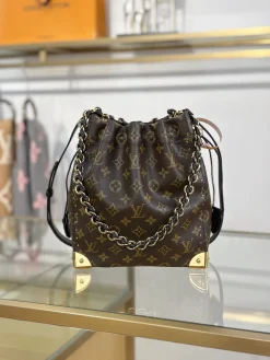 LV Trend Bags Coated Canvas (Brown-Black-Gold) 27X23X8CM I00202608070538