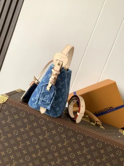 Alternative view of LV Trend Bags Cotton Leather (Blue-Tan) 16X18X12CM D50202608070937