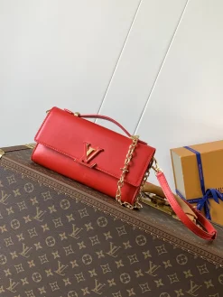 LV Wallet Bags Calf Leather (Red-Gold) 12X4X23CM F00202608071313
