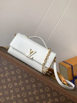 LV Wallet Bags Calf Leather (White-Gold) 12X4X23CM F00202608071314