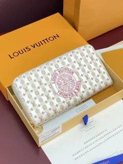 LV Wallet Bags Monogram Eclipse Canvas (Cream-Beige-Pink) 19X10CM B30202608070079