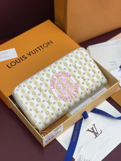 LV Wallet Bags Monogram Eclipse Canvas (Cream-Yellow) 19X10CM B30202608070086