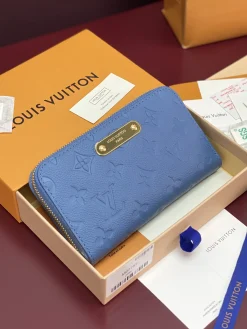 LV Wallet Bags Monogram Empreinte Leather (Blue-Gold) 17X11X2CM B70202608071581