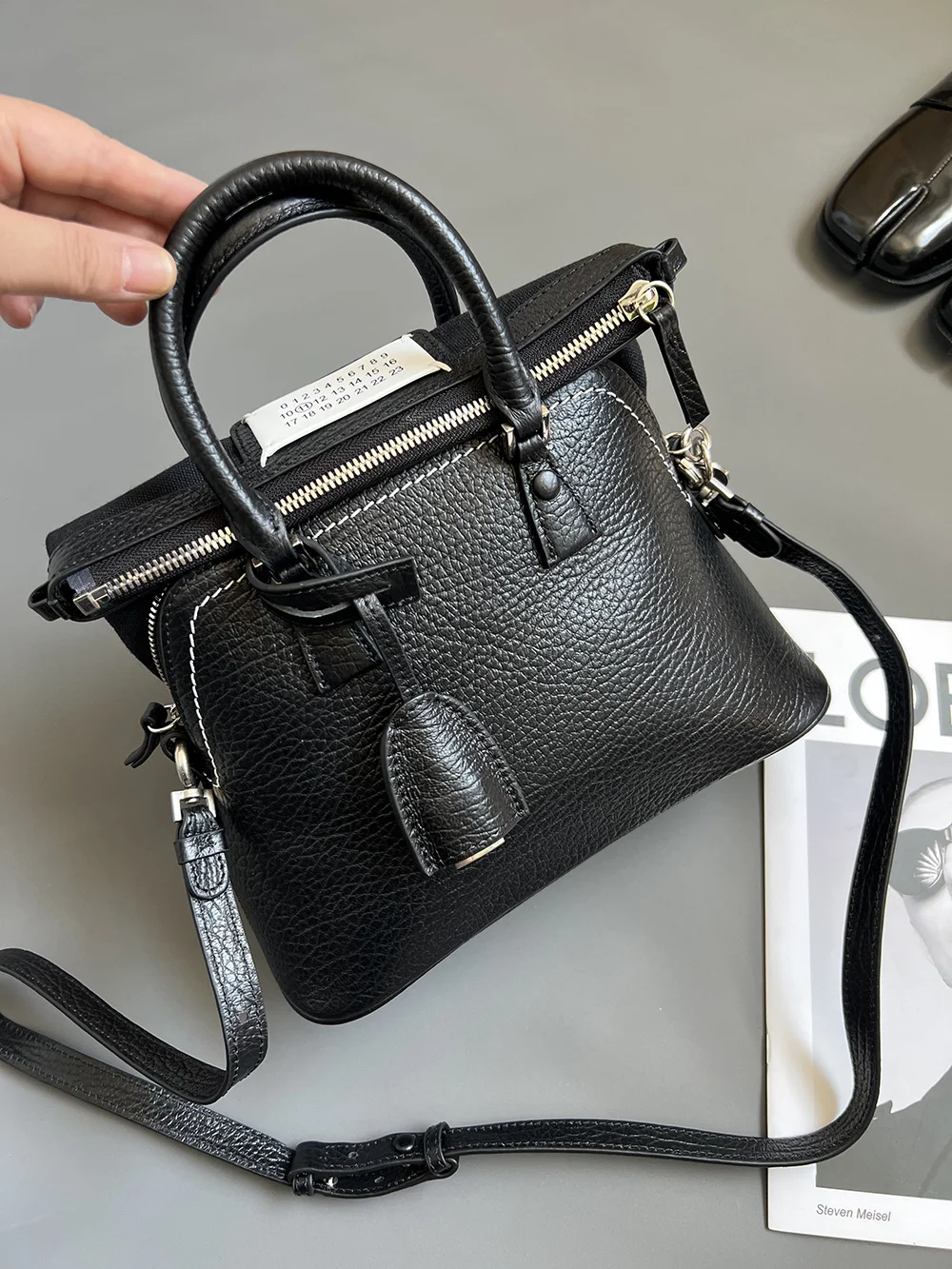 MAISON MARGIELA Shoulder Bags Embossed Cowhide (Black) 26X19X13CM F20202608100050 - Image 2
