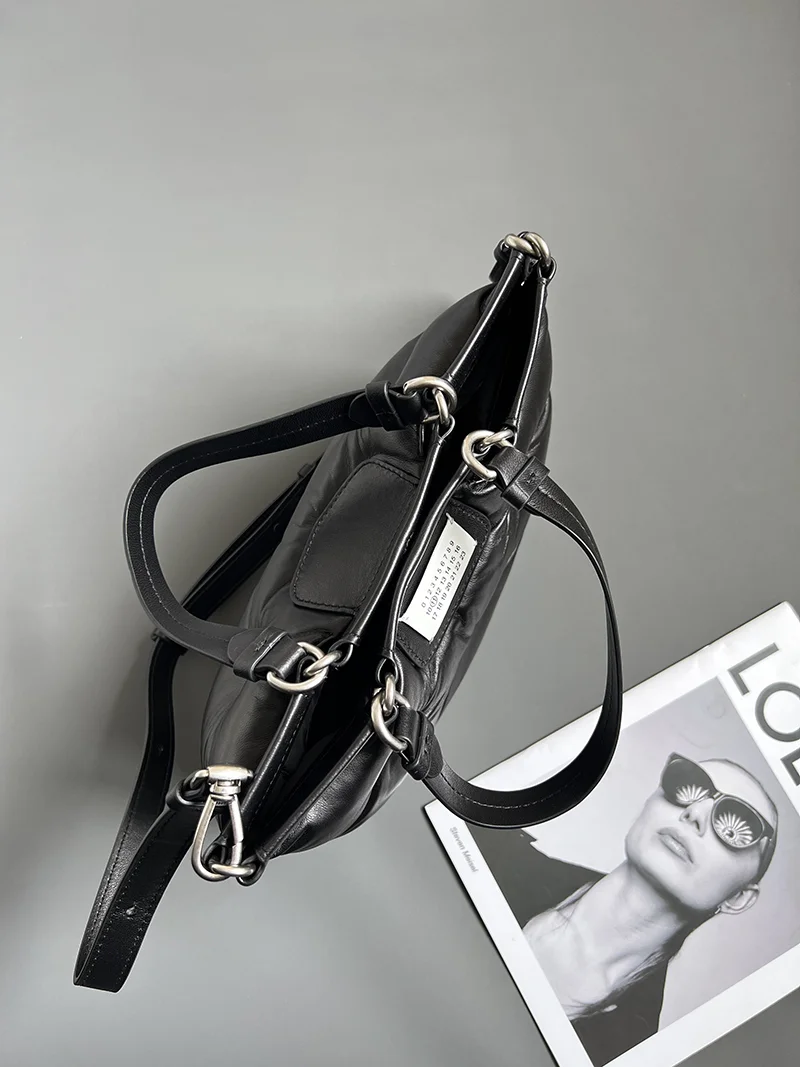 MAISON MARGIELA Shoulder Bags Lambskin Leather (Black) 28X24X11CM E85202608100015 - Image 8