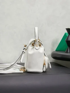 Alternative view of MIU MIU Backpacks Bags Calfskin Leather (White-Gold) 14X17X8CM G30202608091180
