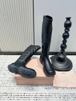 Alternative view of MIU MIU Boots Leather & Rubber EU35-40 B70202608030336
