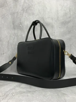 Alternative view of MIU MIU Briefcases Bags Leather (Black-Gold) ONE SIZE H60202608091355