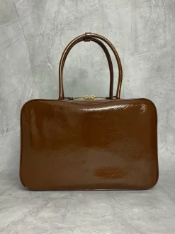 Alternative view of MIU MIU Briefcases Bags Patent Leather (Brown-Gold) 34X23X12CM G80202608091372
