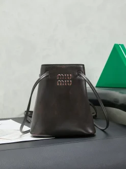 MIU MIU Bucket Bags (Brown-Gold) 17X14X6CM D10202608091518