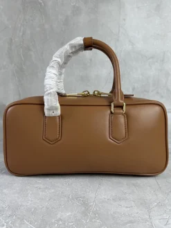 Alternative view of MIU MIU Bucket Bags Calfskin Leather (Brown-Gold) 27X12X9CM G00202608091382