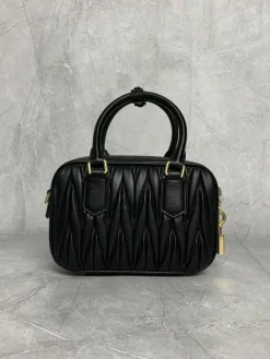 Alternative view of MIU MIU Bucket Bags Lamb Leather (Black-Gold) 19X13X6CM G80202608090714