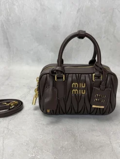 MIU MIU Bucket Bags Lamb Leather (Brown-Gold) 19X13X6CM G80202608090718