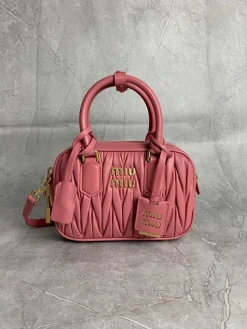 MIU MIU Bucket Bags Lamb Leather (Pink-Gold) 19X13X6 G80202608090716