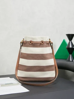 Alternative view of MIU MIU Bucket Bags Leather (White-Brown) 20X23CM D00202608091212