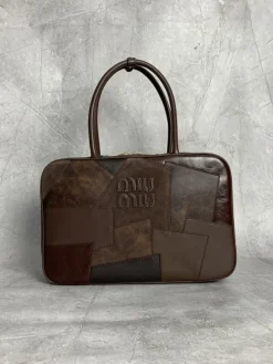 MIU MIU Casual Bags Calf Leather (Brown-Dark Brown) 34X23X11CM I20202608091371